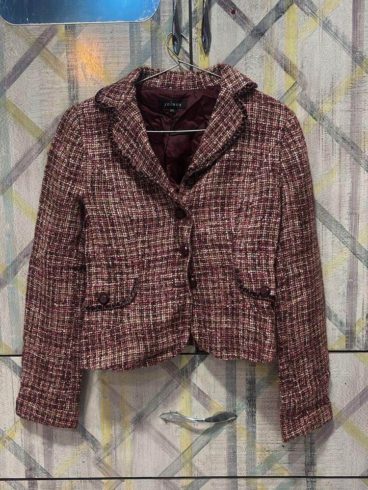 Tweed Cropped Jacket - Chic Style