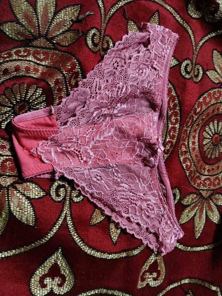 Lace Trim Pink Briefs