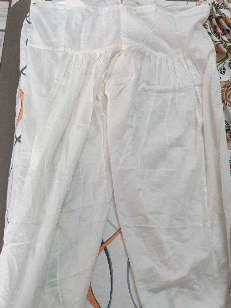 Comfortable White Patiala Pants