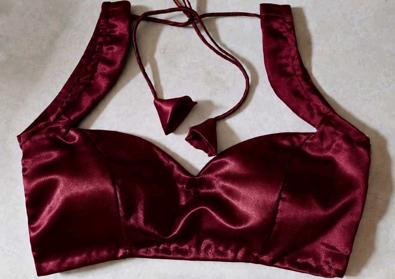 Maroon Satin Blouse