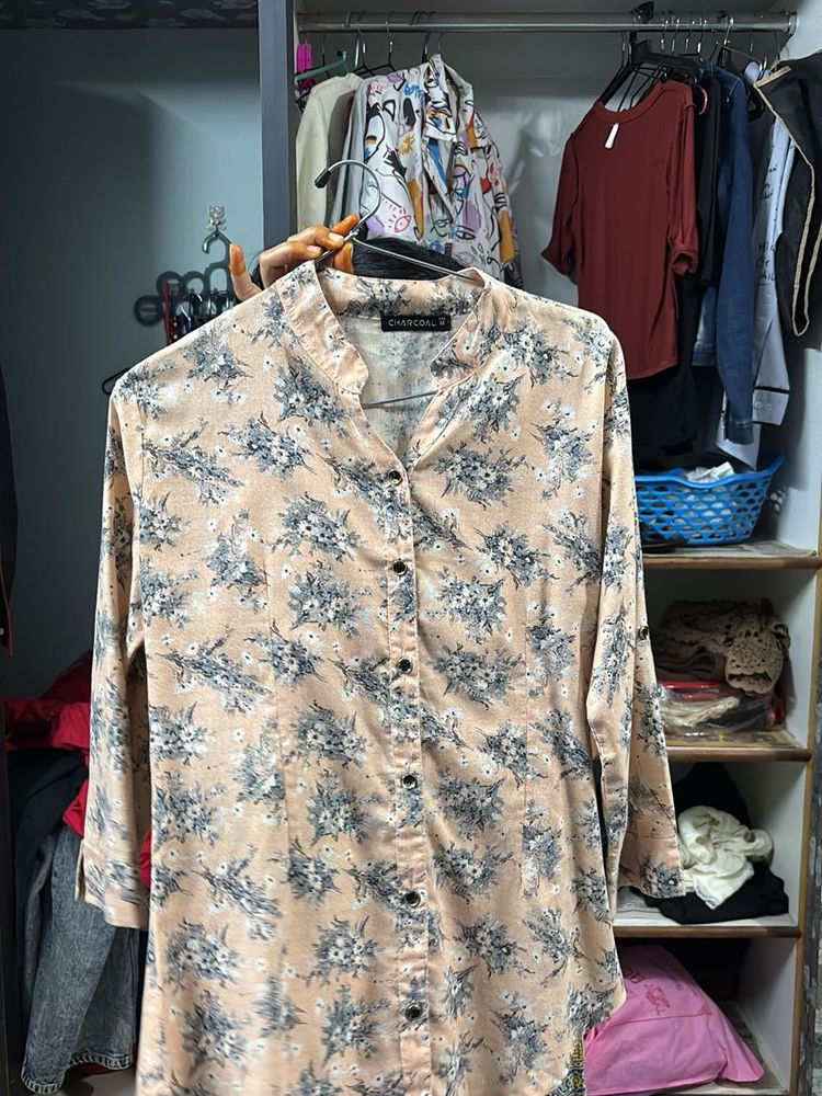 Elegant Peach Floral shirt