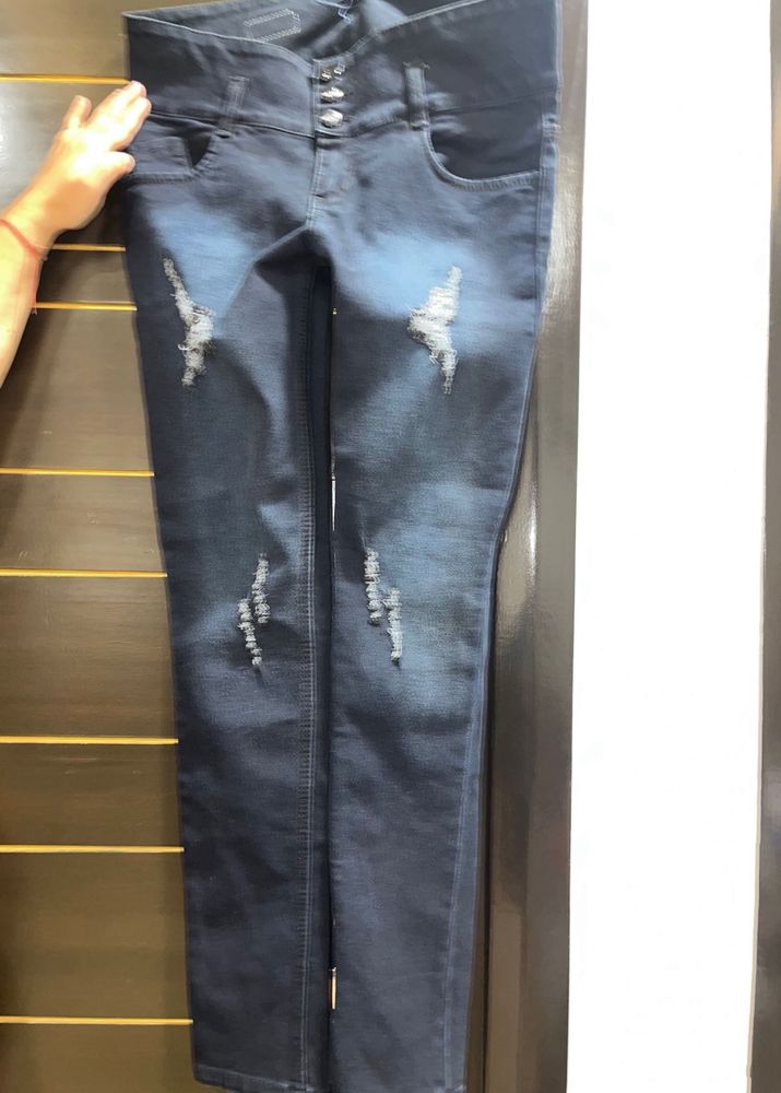 Distressed Dark Wash Jeans