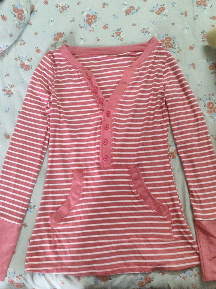 Striped Long Sleeve Y2K inspired Top