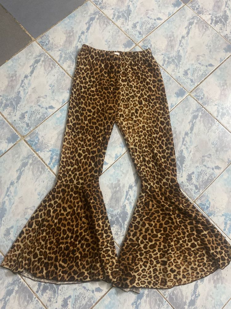 animal printed girl flared pants