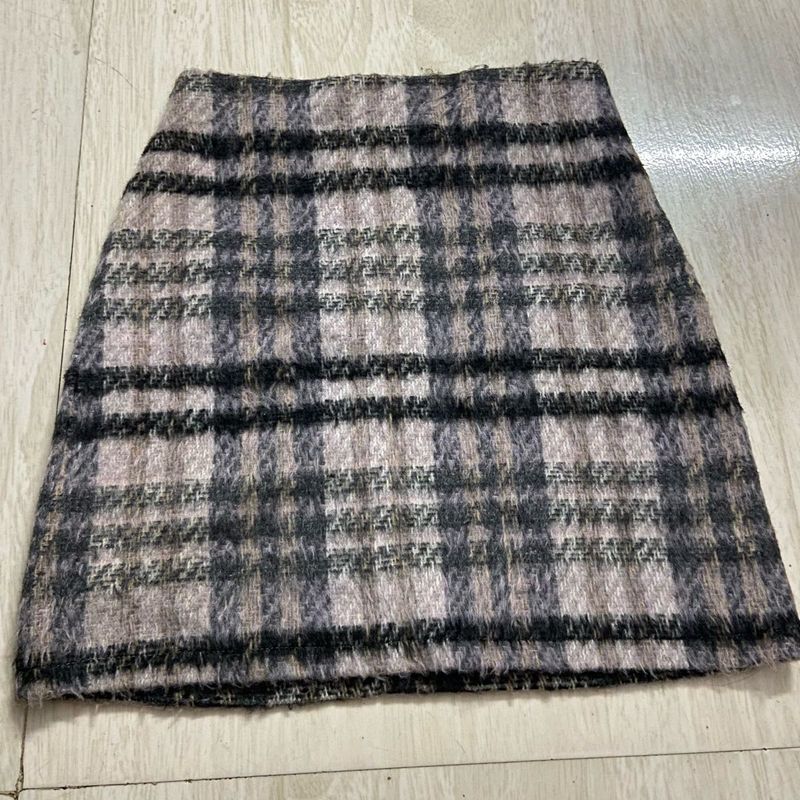 Plaid A-line Mini Skirt