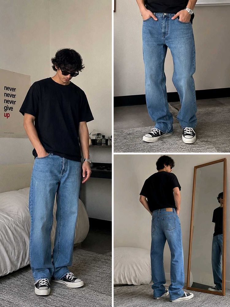 Men's Relaxed Fit Blue Denim Jeans