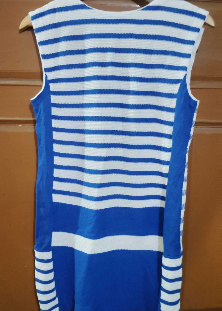 Striped Sleeveless Winter Dress