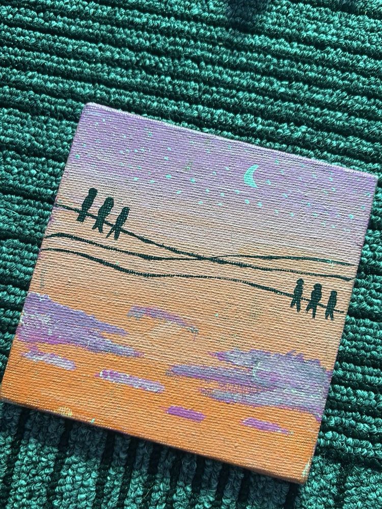 Birds on a Wire Painting
