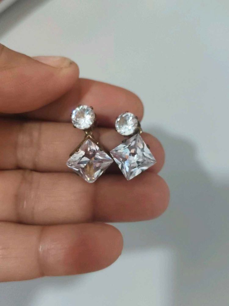 Sparkling Square Crystal Earrings