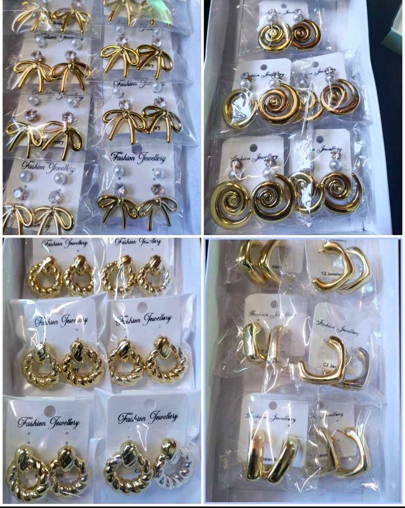 4 pairs anti tarnish earrings + some studs