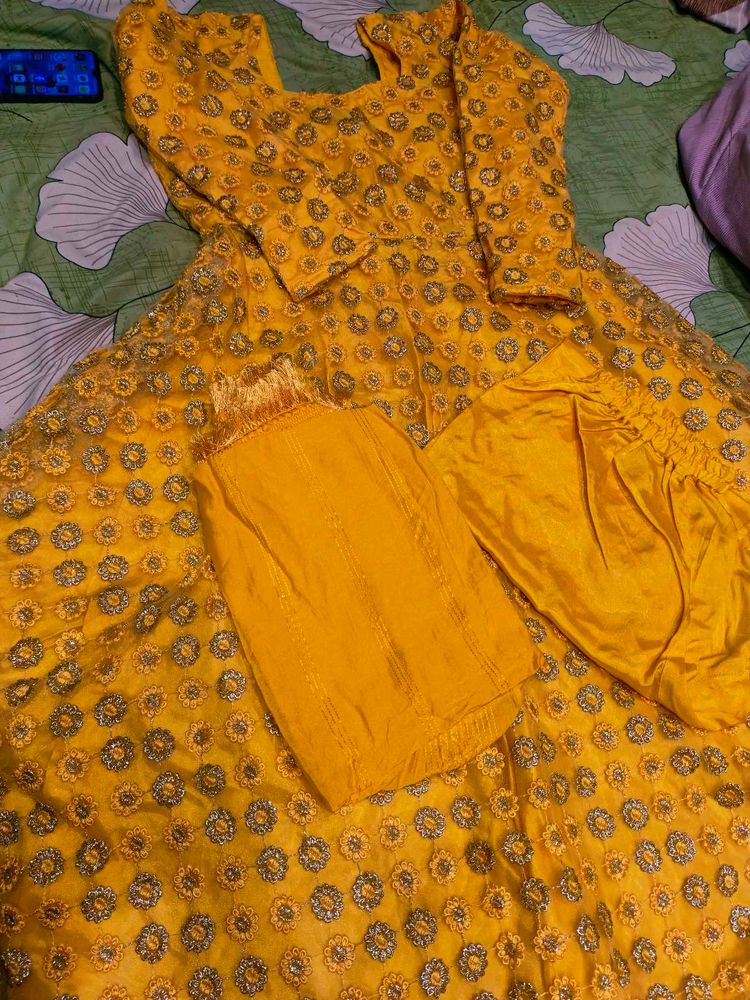 Yellow Embroidered Kurta Set