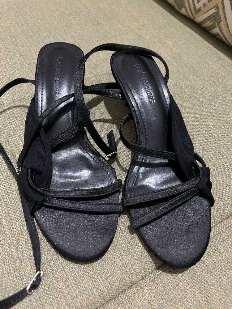 Black Strappy Heels. Size - 35