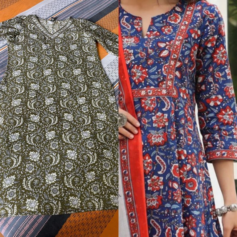combo of 2  kurti and Anarkal Beautiful Printed Ku