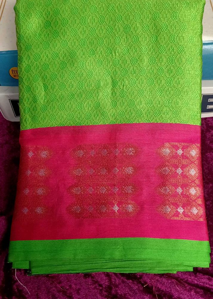 Green &amp; Pink Saree