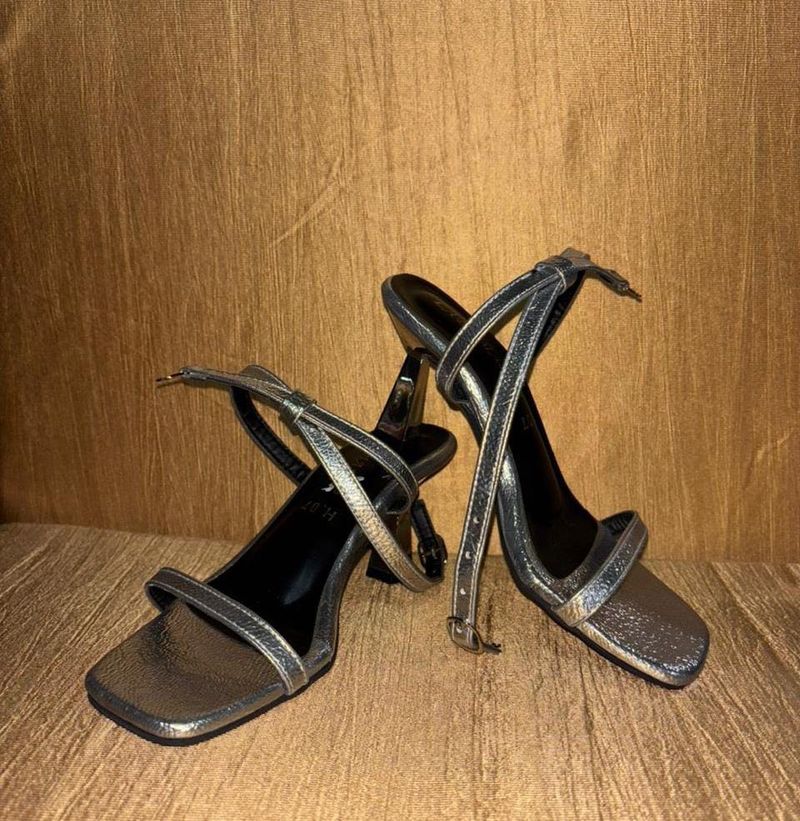 Metallic Heeled Sandals
