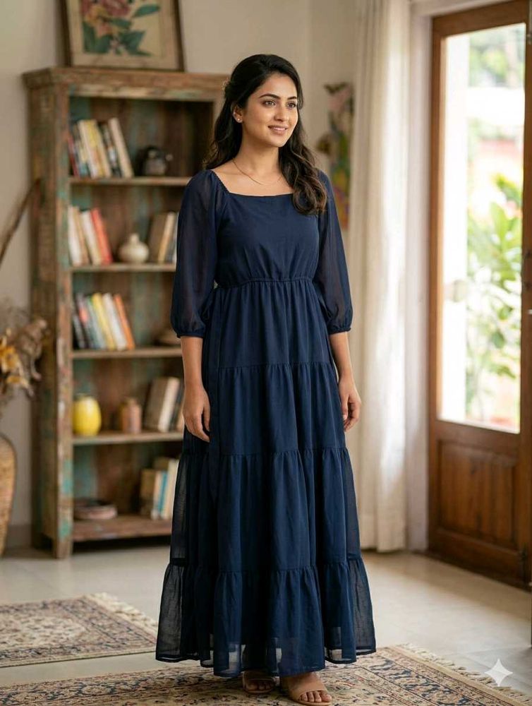 Elegant black Tiered Gown