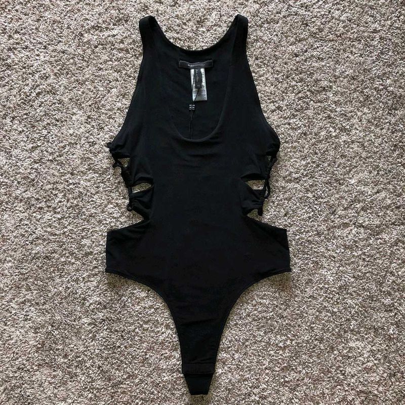 Black Cut-Out Bodysuit