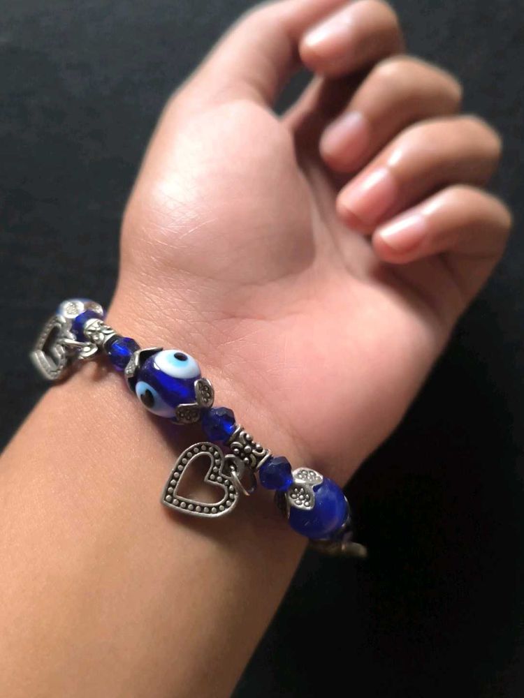 Evil Eye &amp; Heart Charm Bracelet