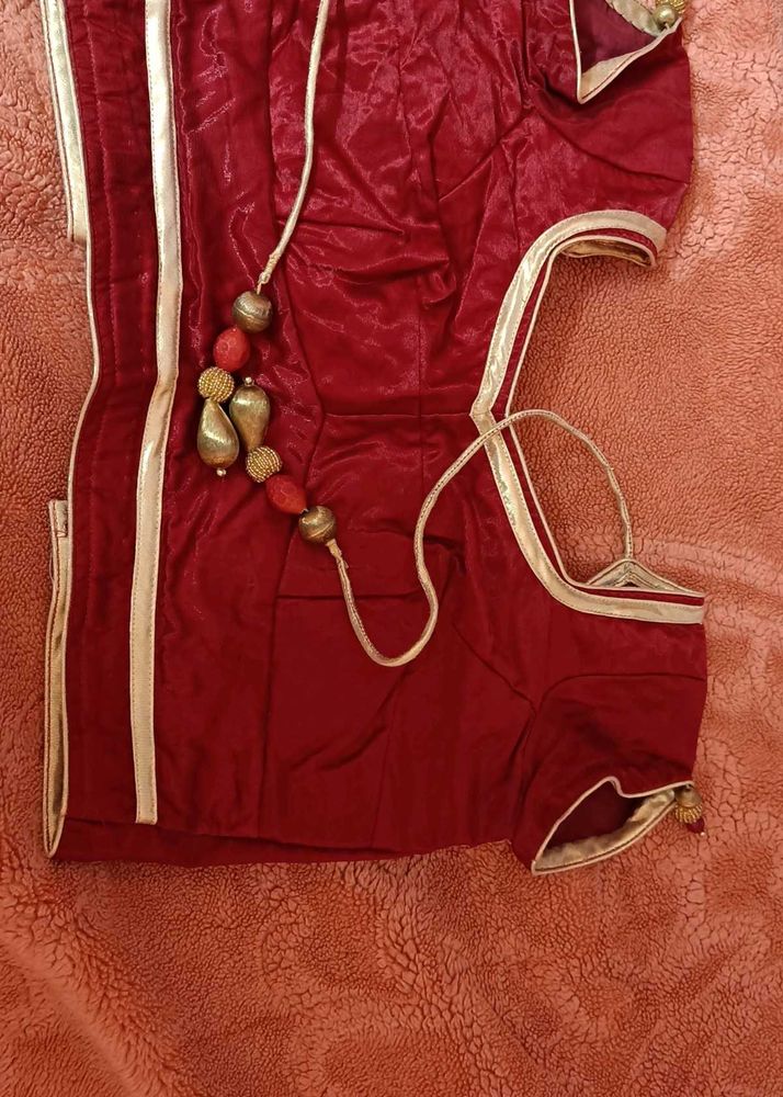 Elegant Red Velvet Blouse