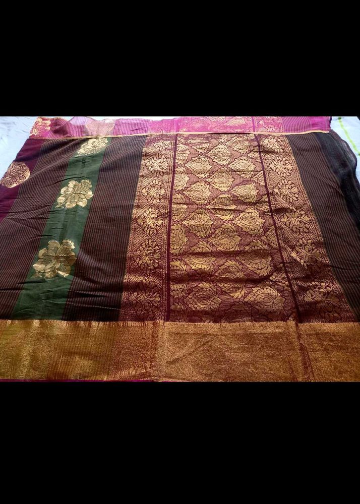 Banarasi Maroon Sari Fancy Saree