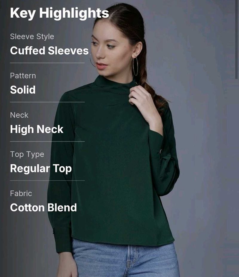 Casual Dark Green Top