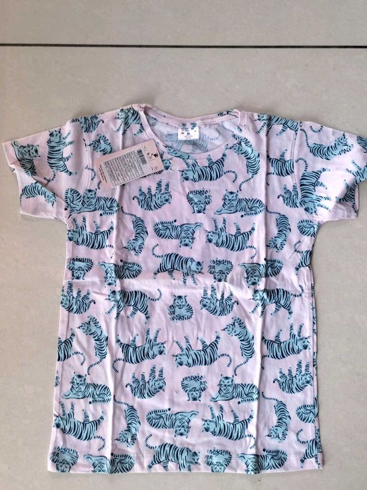 LILPICKS Girls' Tiger Print T-Shirt