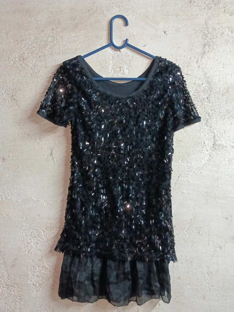 Sparkling Black Sequin Dress