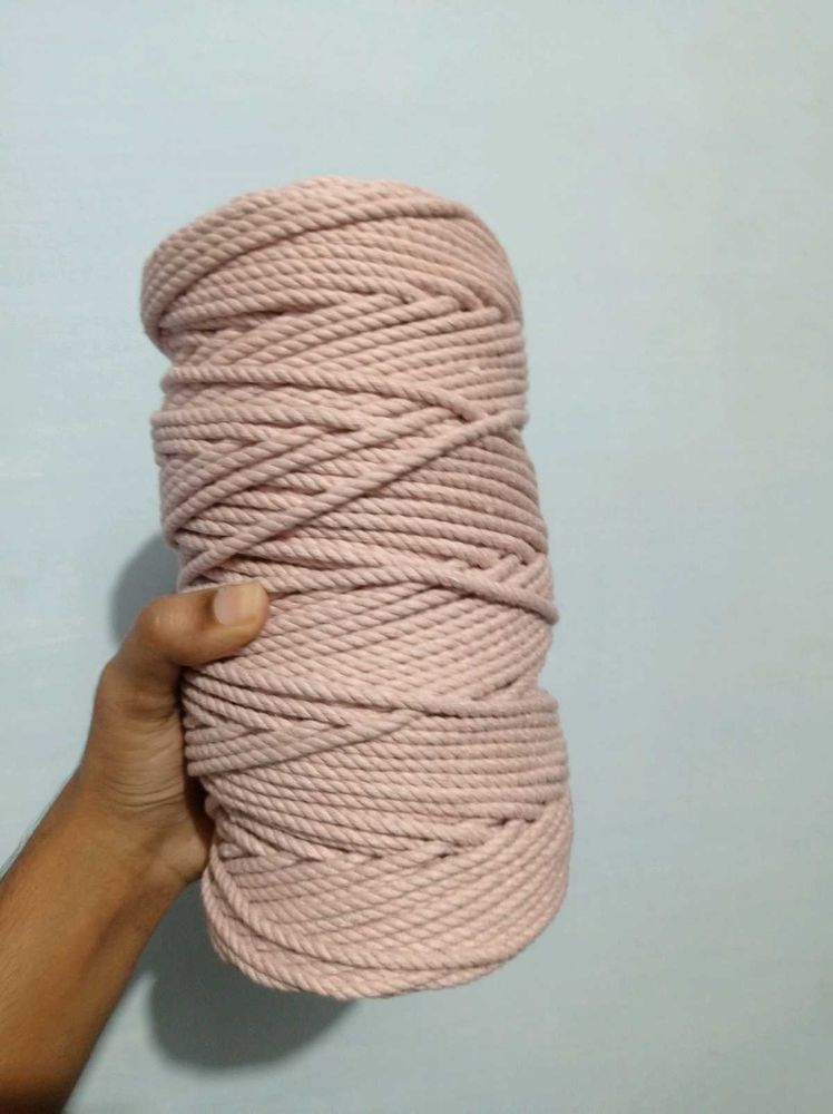 1KG 4mm 3-Ply Macrame Cord twisted palepink