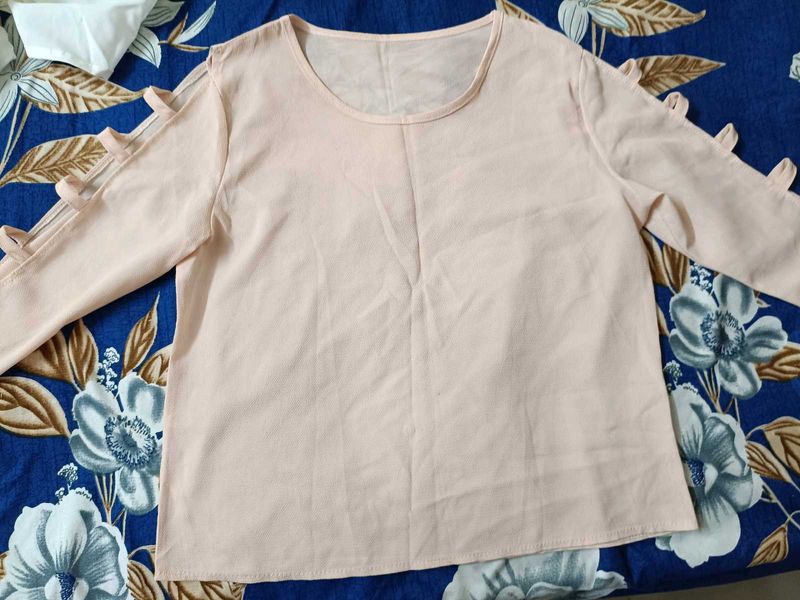Chic Pink Cold-Shoulder Top