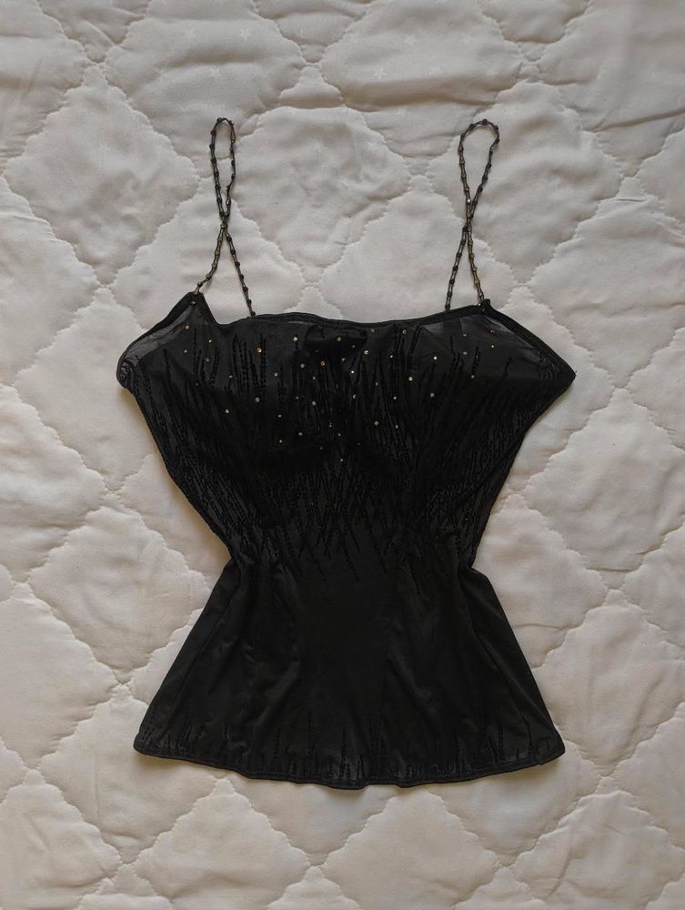 Sparkly Black Camisole Top