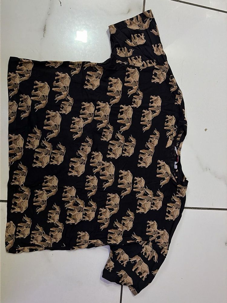 Unique Elephant Print T-Shirt