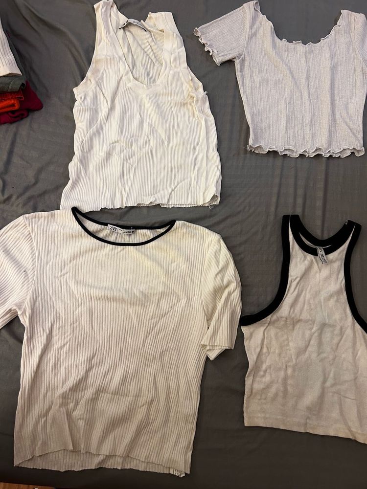 set of 4 White summer Tops