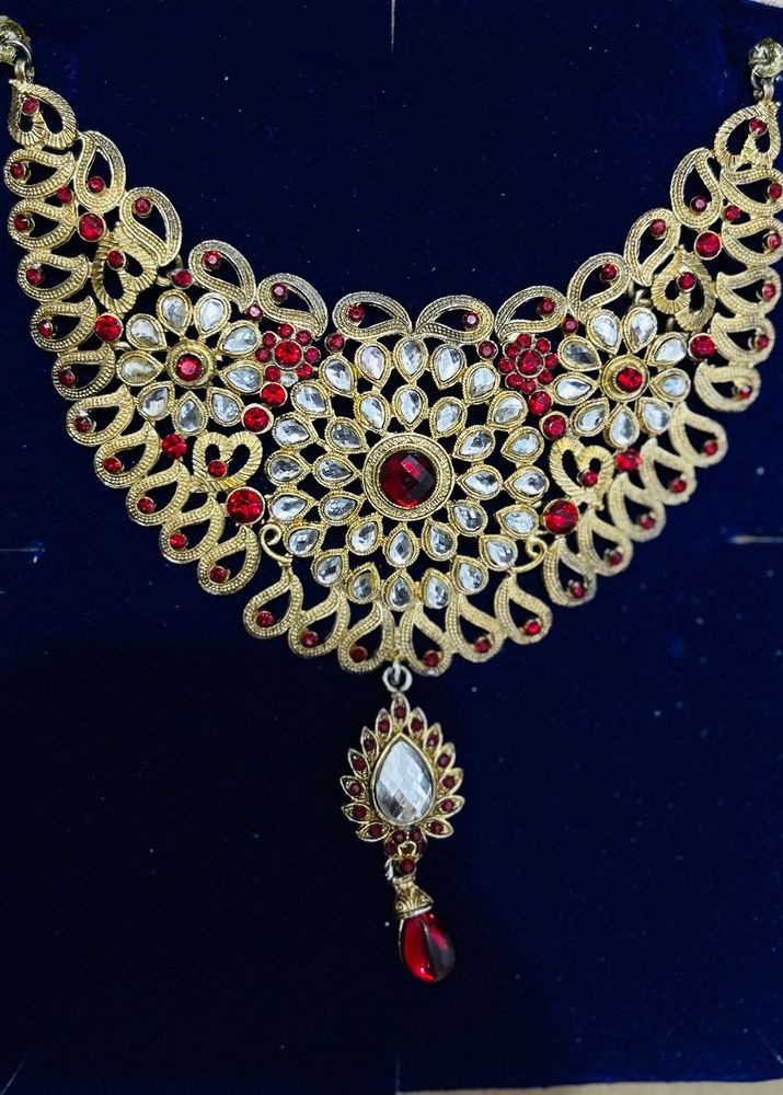 Red &amp; Gold Indian Necklace