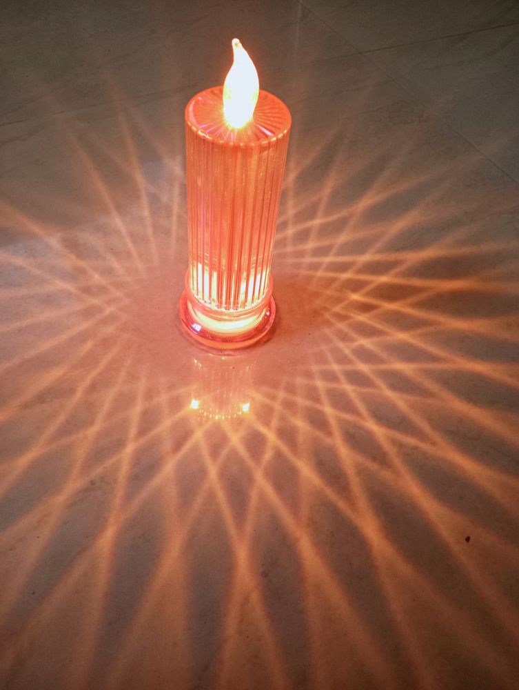 Diamond Design Pinkish Colour LED Candle