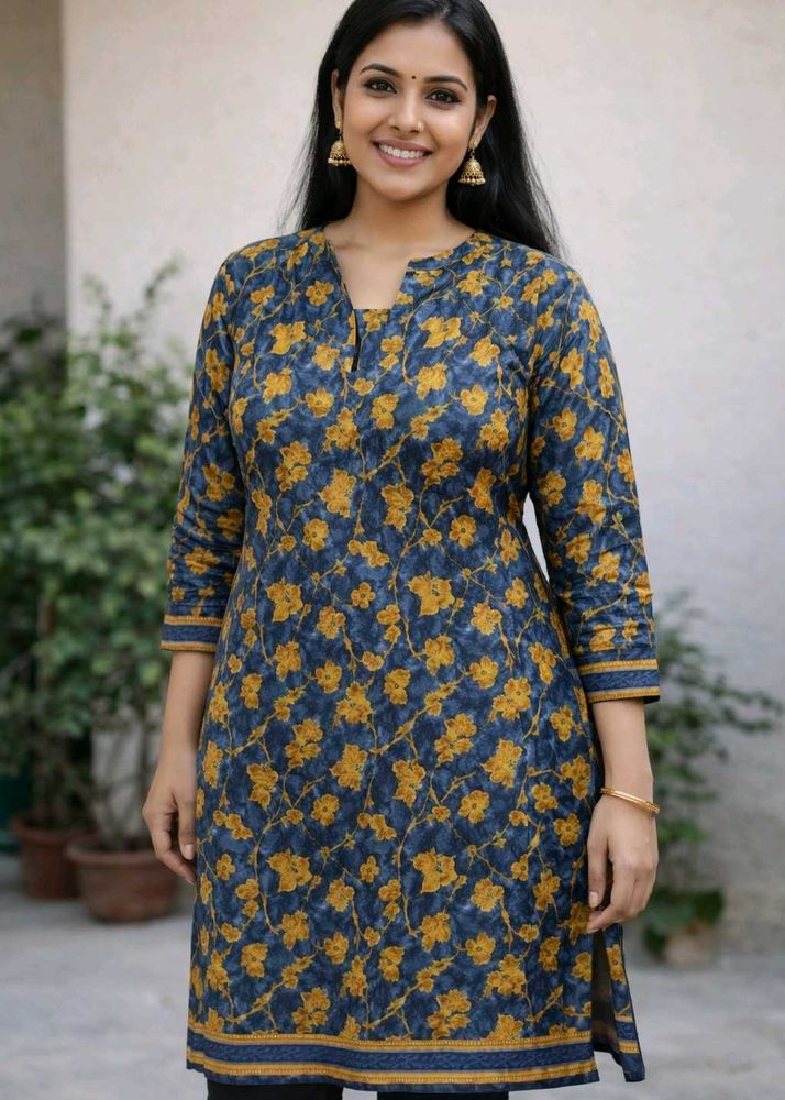 Stitched Floral Print Kurta