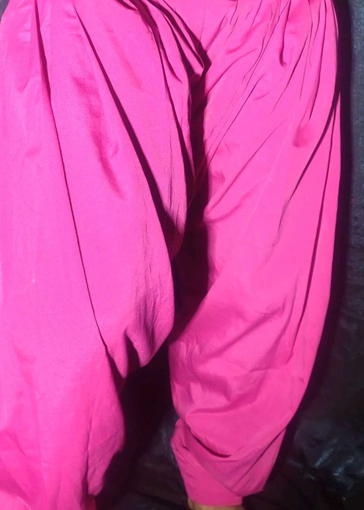 🌼 Magenta Silk Harem Salwar / Patiala Style Botto