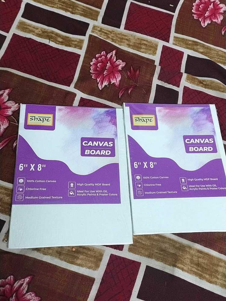 Set of 2 Shape Canvas Boards 6" x 8"