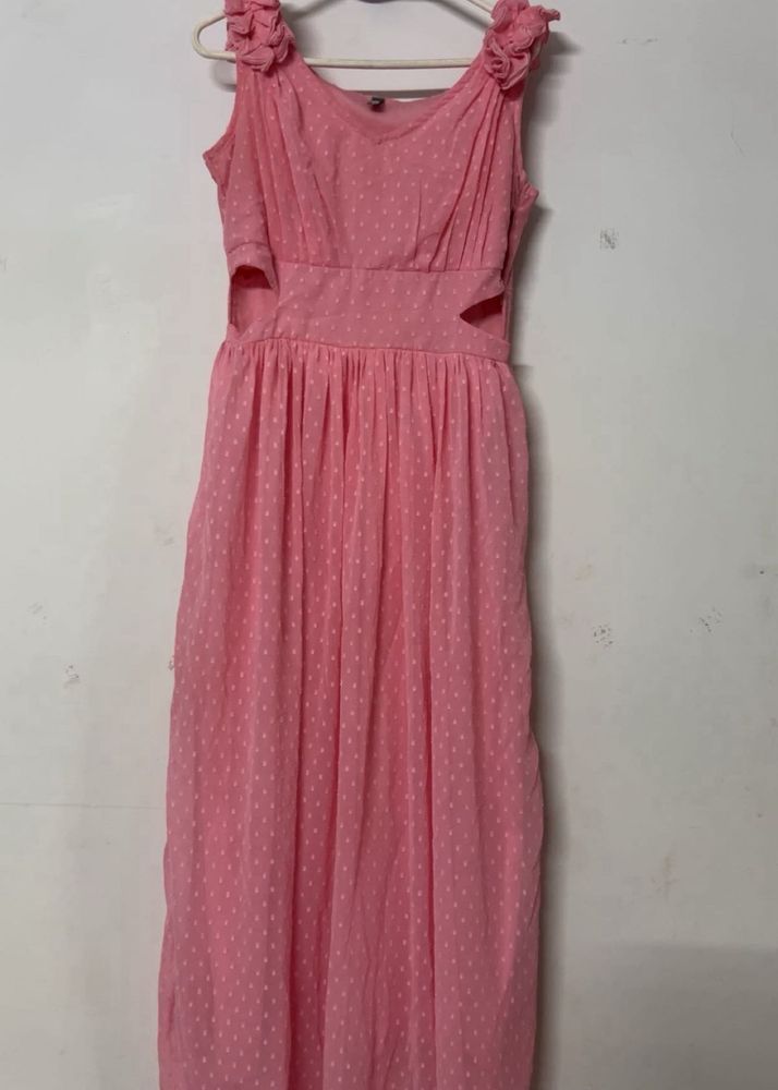 Pink Maxi Dress w/ Cutouts