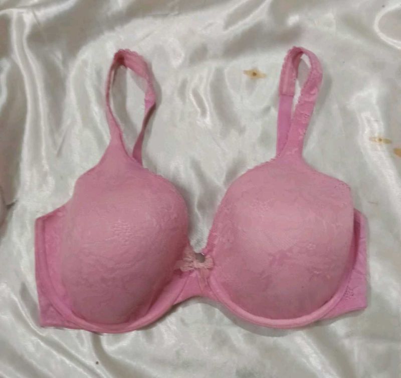 Pink Lace Padded Bra