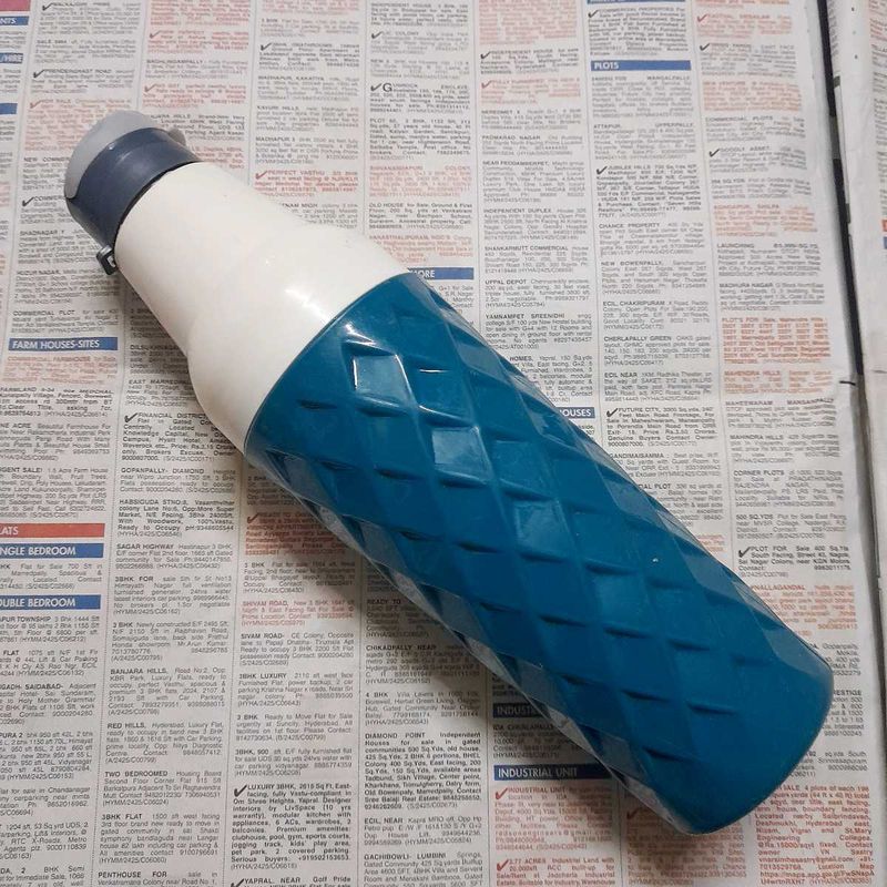 Blue Geometric Water Bottle