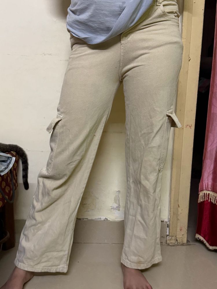 Beige Cargo Pants