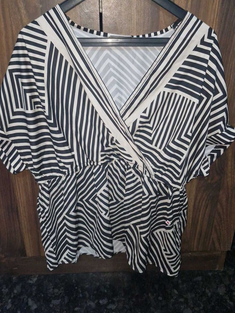 Striped V-Neck Top