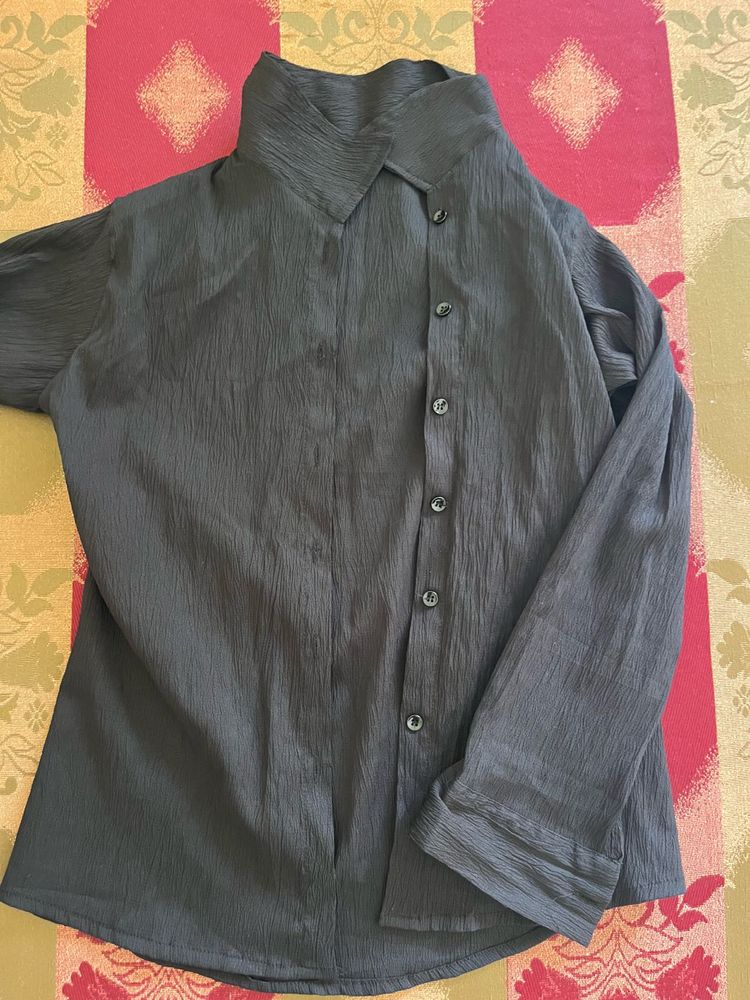 Chic Textured Button-Down Shirt