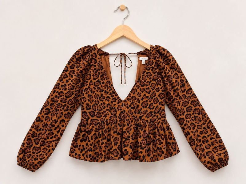 Leopard Print Peplum Top