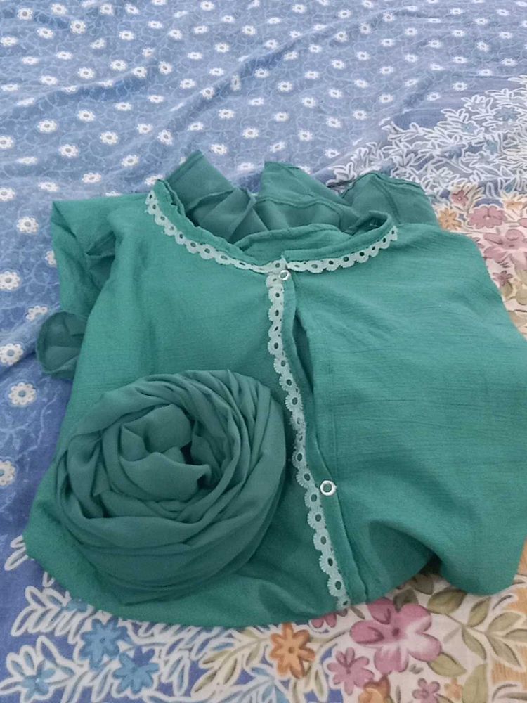 Elegant Green Abaya Dress