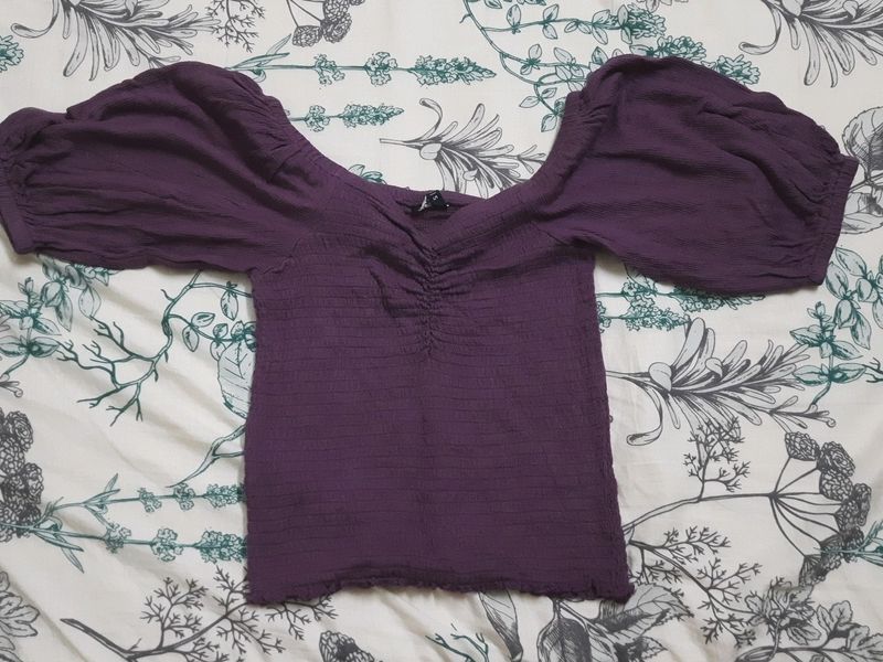 Violet Smock Tee With Bell Sleeves
