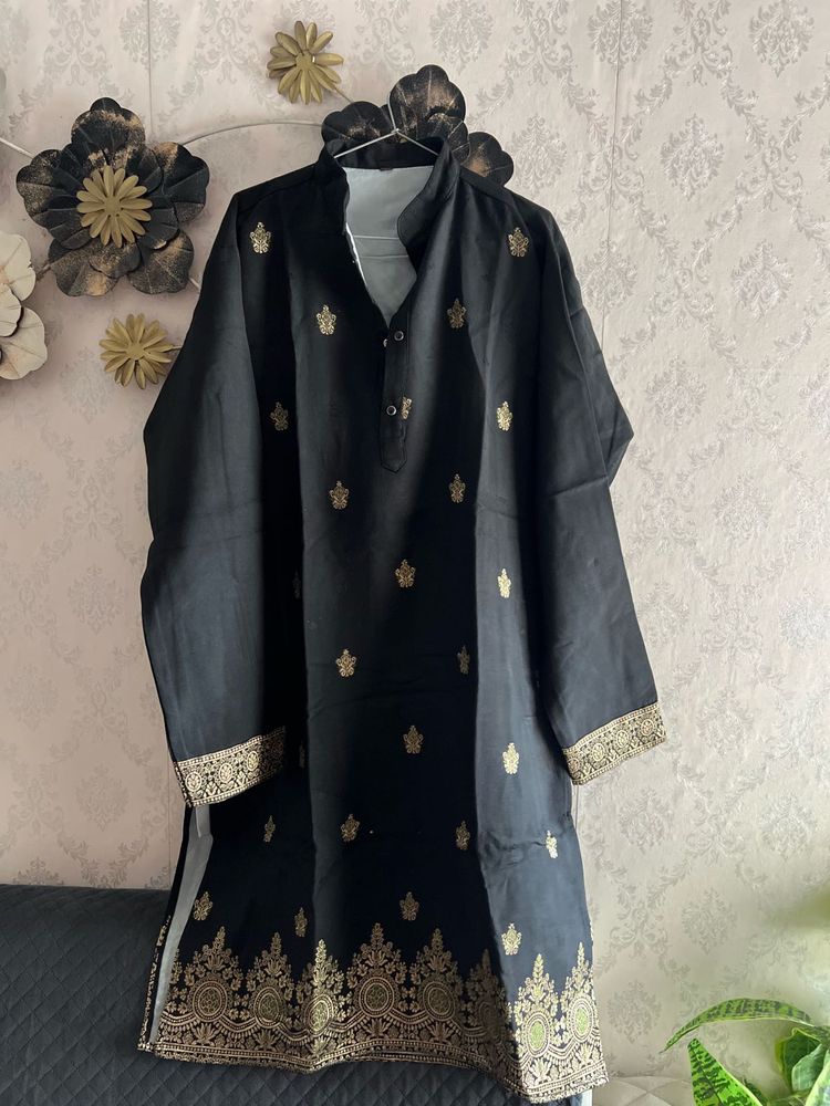 Navratri men black kurta