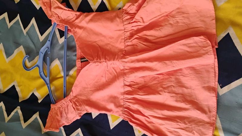 Coral Ruffle Top
