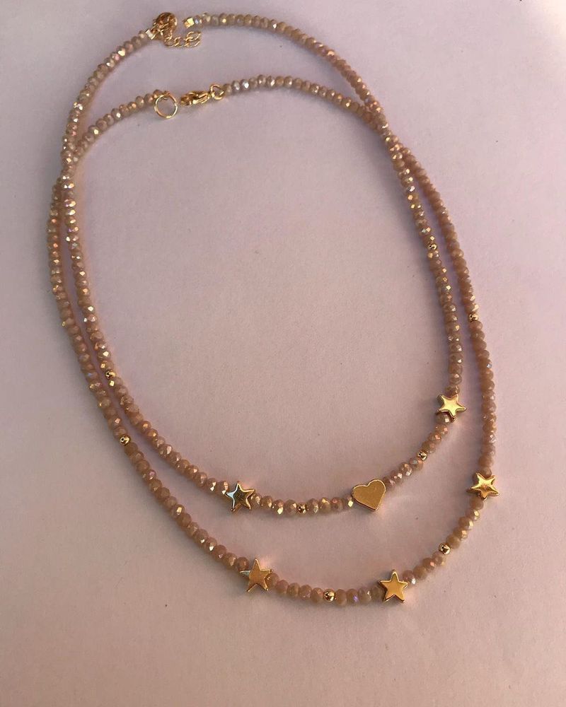 1Beaded Star &amp; Heart Necklace