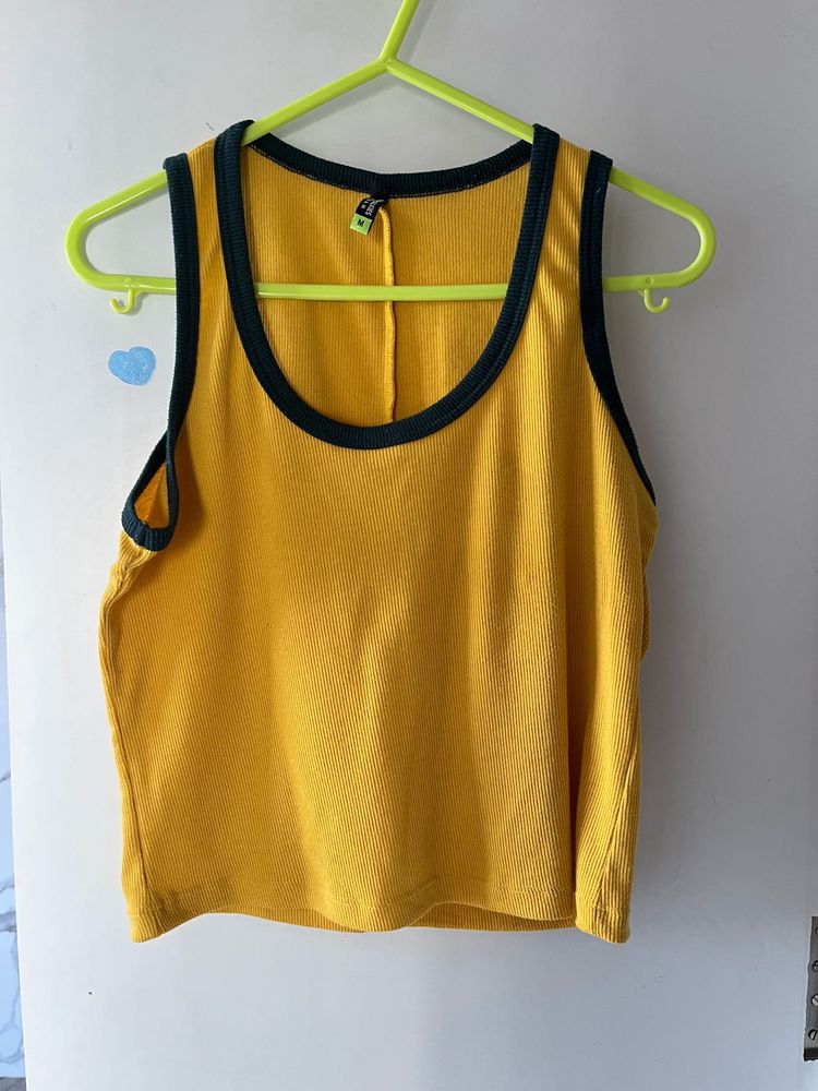Yellow Tank Top with Green Trim